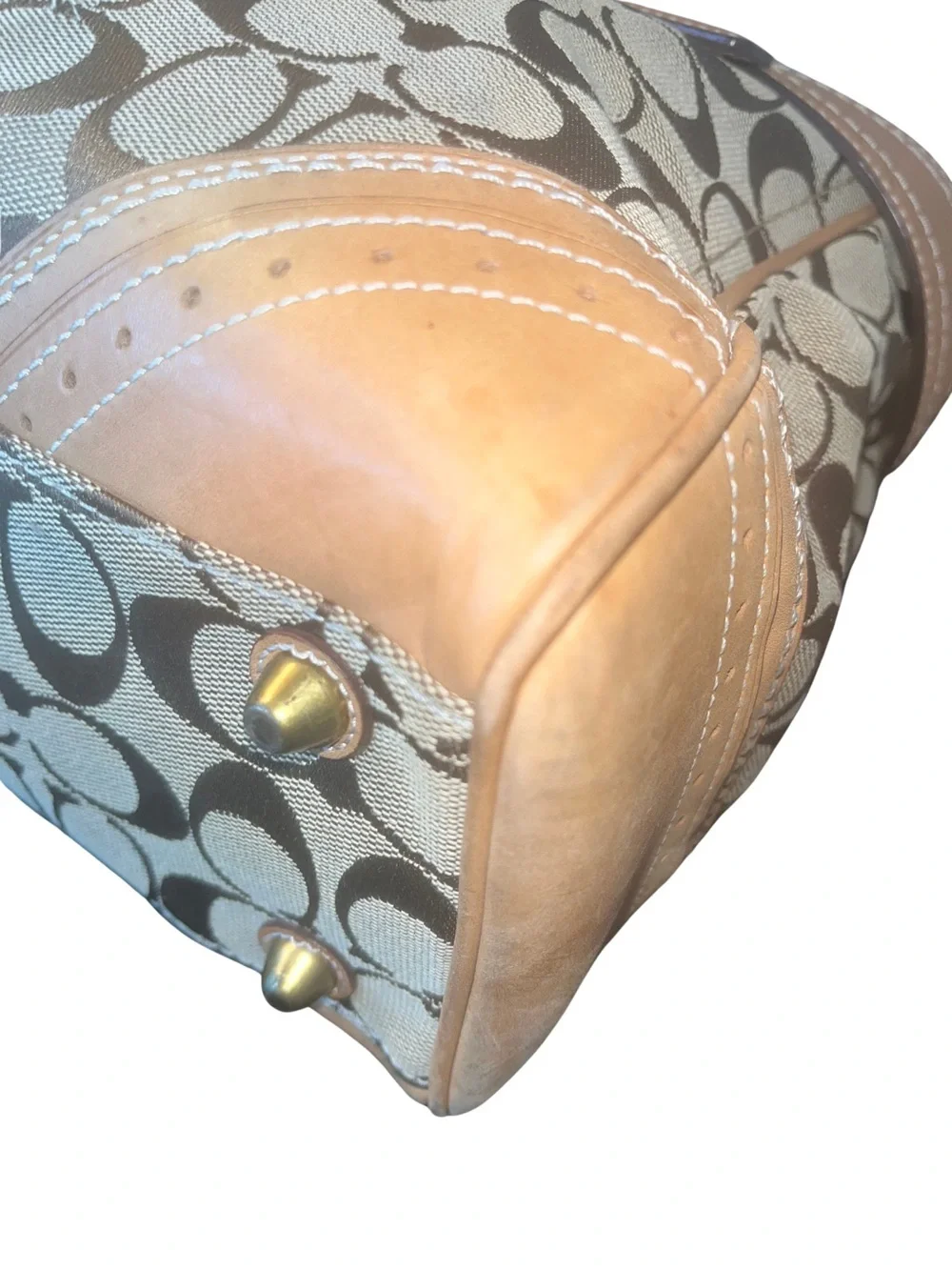Coach Hampton Vintage Signature Canvas & Leather Shoulder Bag